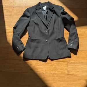 Women's Black Pinstripe Blazer